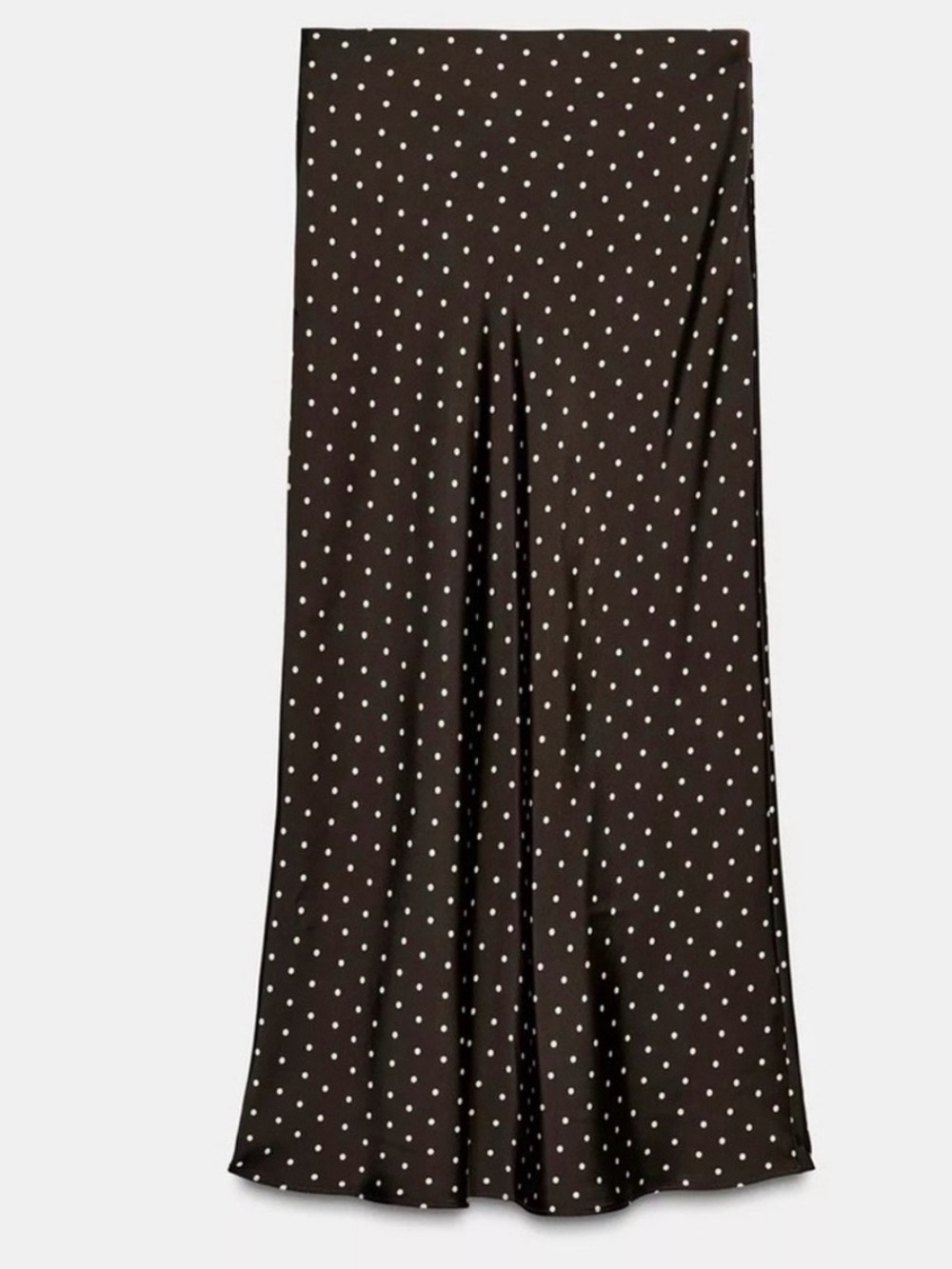 Zara Black Polka Dot Satin Maxi Skirt - Picture 4 of 9